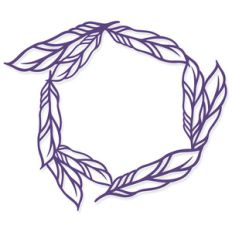 monogram frame, feathers
