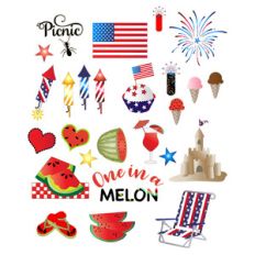 4th of july picnic stickers
