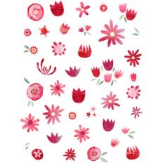 summer flowers watercolor stickers