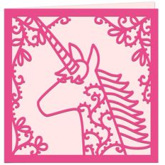 unicorn papercut card