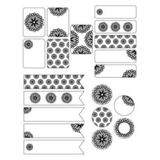 black and white flower stickers