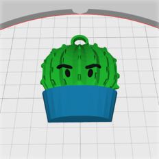 Round cactus pendant