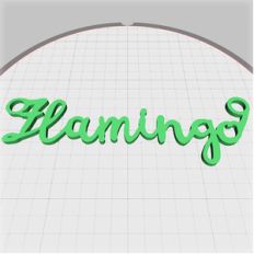 flamingo word pendant
