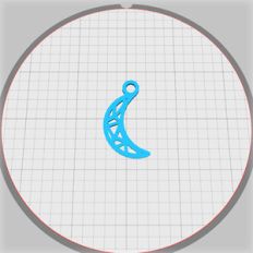 geometric crescent pendant