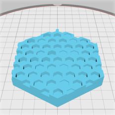 hexagonal box lid with honeycomb pattern