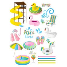 pool playtime planner stickers
