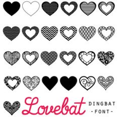 lovebat heart dingbat font