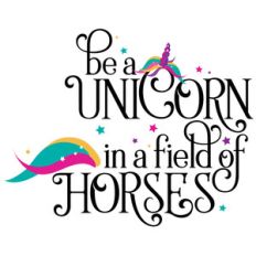 be a unicorn in a field of horses