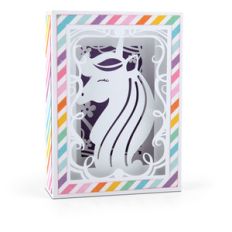 shadow box card unicorn