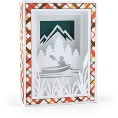 shadow box card canoe
