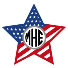 star and stripes monogram frame