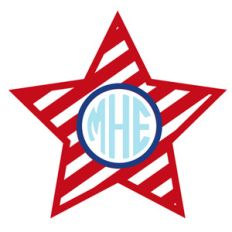 stripe star monogram frame