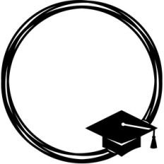 graduation hat circle frame