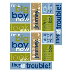 boys only word stickers