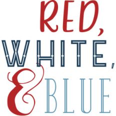 red, white, and blue