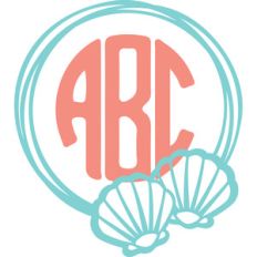 sea shells monogram frame