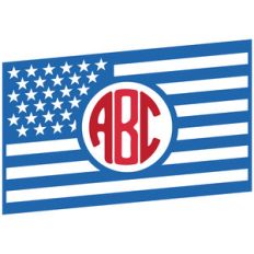 flag monogram frame