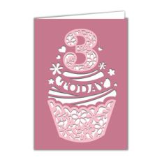 3rd birthday cupcake card