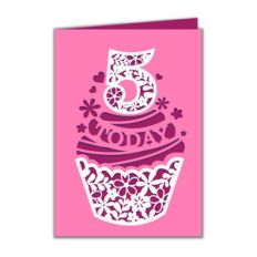 5th birthday cupcake card