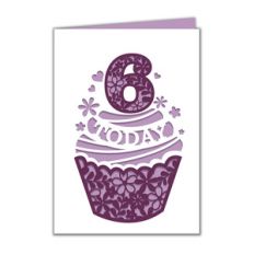6th birthday cupcake card