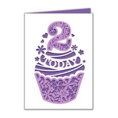2nd birthday cupcake card
