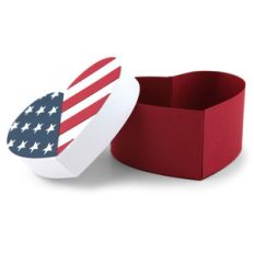 U.S.A flag heart shaped box