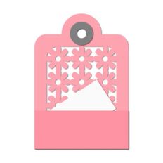 decorative cutout pocket/insert tag