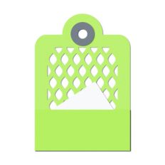 decorative cutout pocket/insert tag