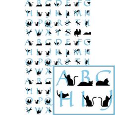 kitty cat blue alphabet planner stickers