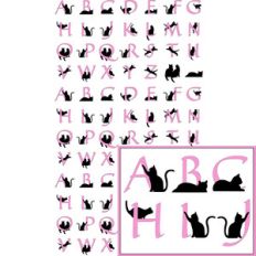 kitty cat pink alphabet planner stickers