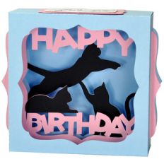 happy birthday kitties gift card box