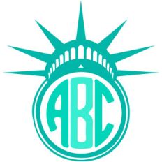 statue of liberty monogram frame