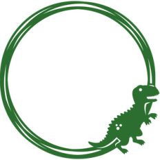 t-rex dinosaur circle frame