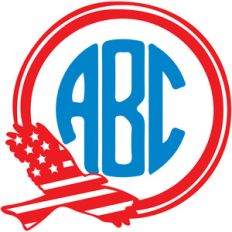 american eagle monogram frame