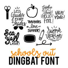 school's out for summer dingbat font