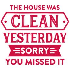the house was clean yesterday