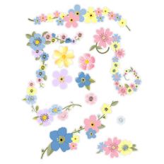 colored flowers planner stickers