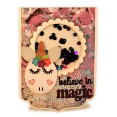unicorn window shaker card