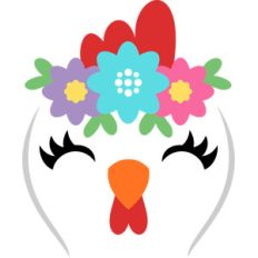 chicken with flowers