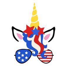 4th of july unicorn face