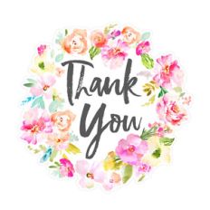 thank you background with watercolor flowers