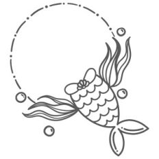 mermaid tail monogram frame
