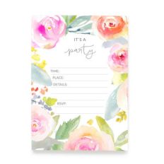 5x7 flat, printable party invitation