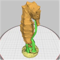 low-poly geometric seahorse