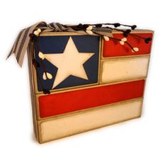 flag 3d stacked blocks display