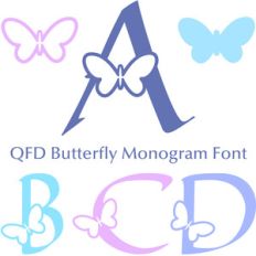 qfd butterfly monogram font