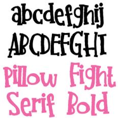 pn pillow fight serif bold