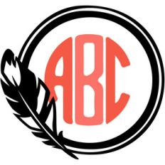bird feather monogram frame