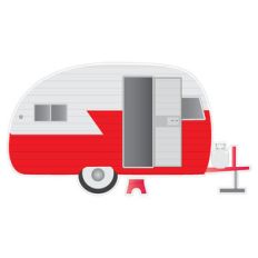 red travel trailer