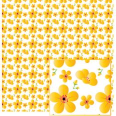 yellow flowers on white pattern